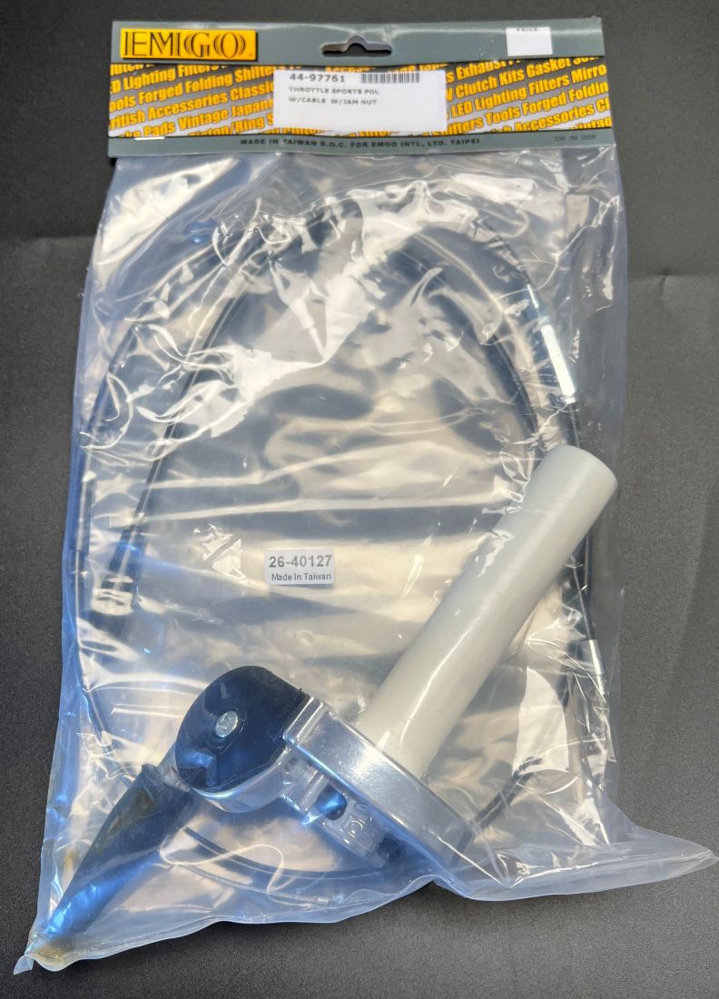 Throttle, Polished, with Cable and Jam Nut