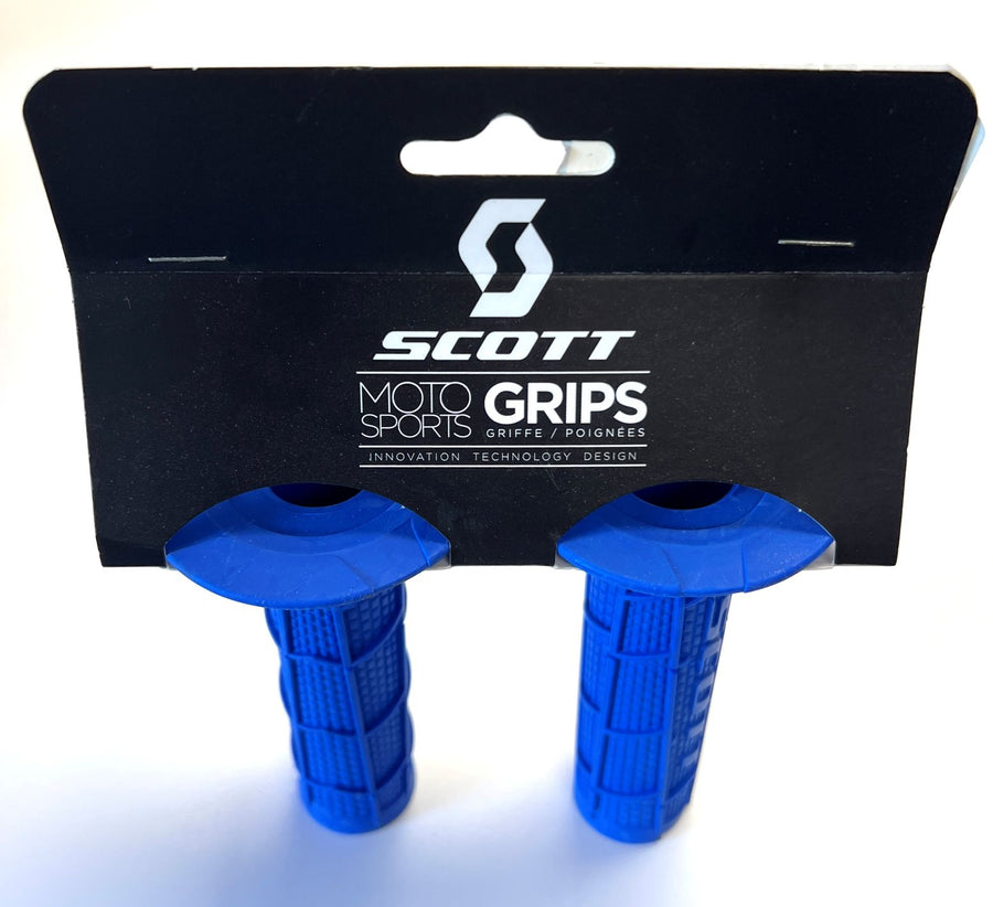 Grips, Scott Full Radial Waffle Blue MX 7/8" (1" Throttle Side)