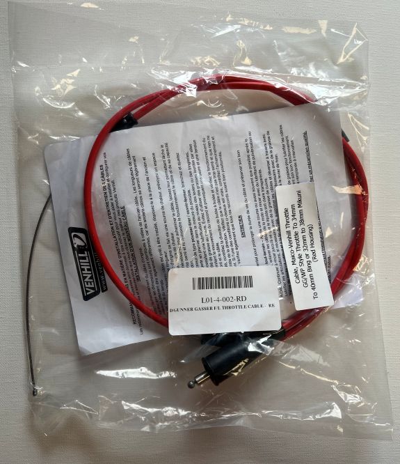 Image of Cable, Maico Venhill Throttle GG/WP Style Throttle to 34MM & to 40MM Bing or 32MM-38MM Mikuni (Red)